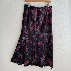 Floral Black and Pink Women's Skirt